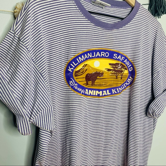 VINTAGE y2k Disney Kilimanjaro striped tee - Picture 10 of 13